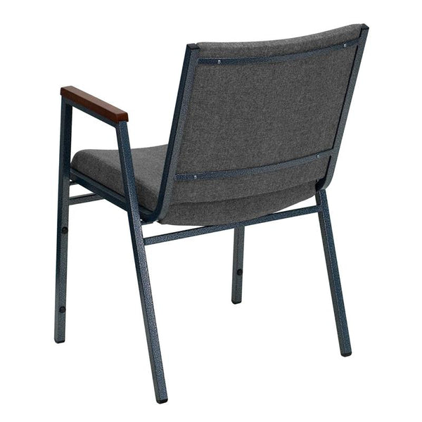 Flash Furniture HERCULES Series Heavy Duty Gray Fabric Stack Chair with Arms - XU-60154-GY-GG