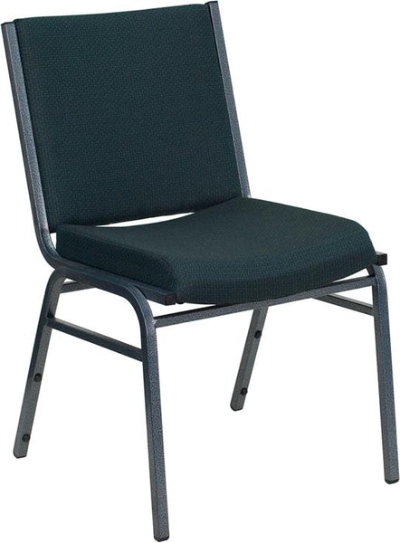 Flash Furniture HERCULES Series Heavy Duty Green Patterned Fabric Stack Chair - XU-60153-GN-GG