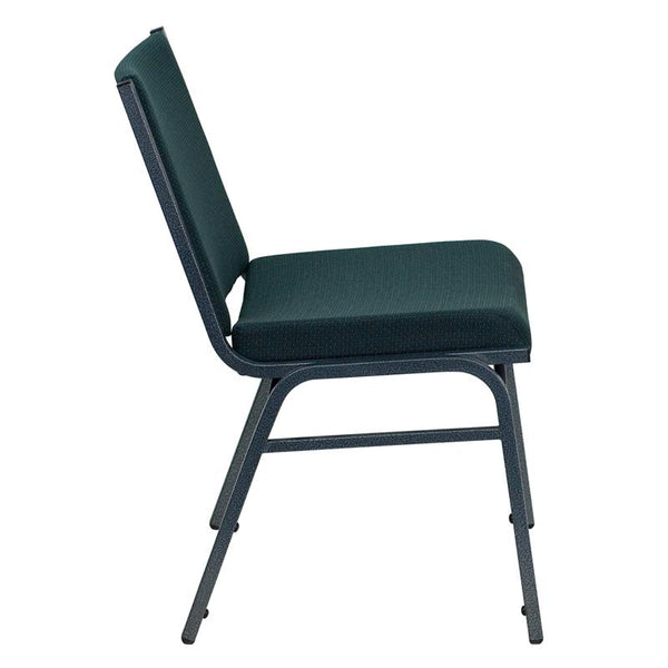 Flash Furniture HERCULES Series Heavy Duty Green Patterned Fabric Stack Chair - XU-60153-GN-GG