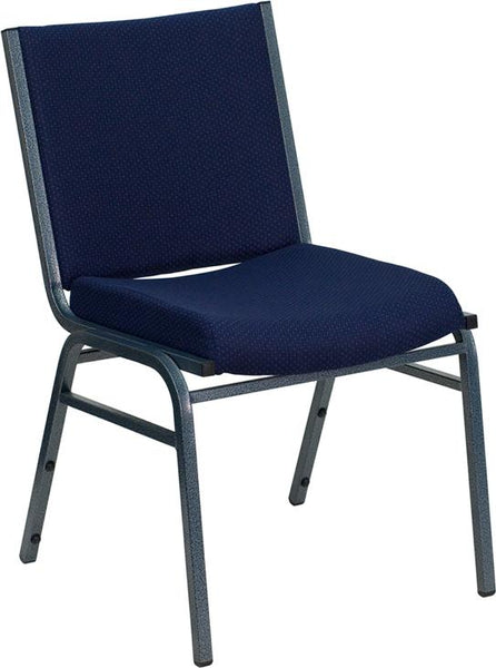 Flash Furniture HERCULES Series Heavy Duty Navy Blue Dot Fabric Stack Chair - XU-60153-NVY-GG