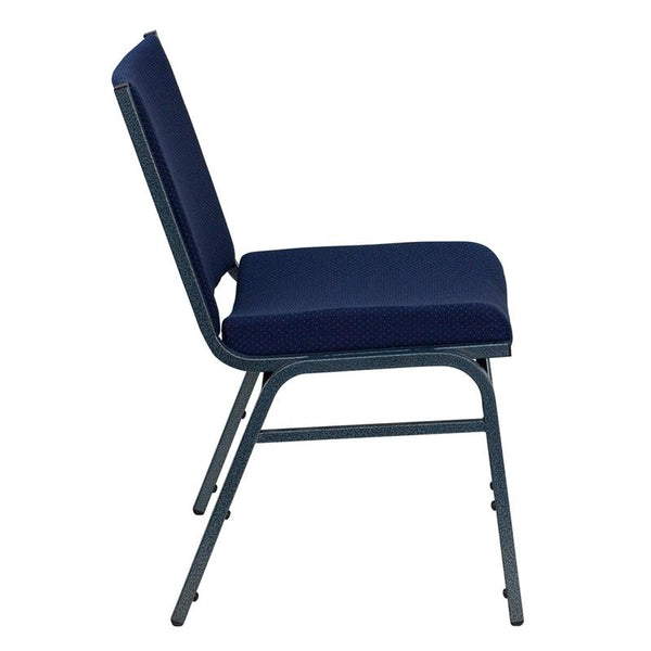 Flash Furniture HERCULES Series Heavy Duty Navy Blue Dot Fabric Stack Chair - XU-60153-NVY-GG