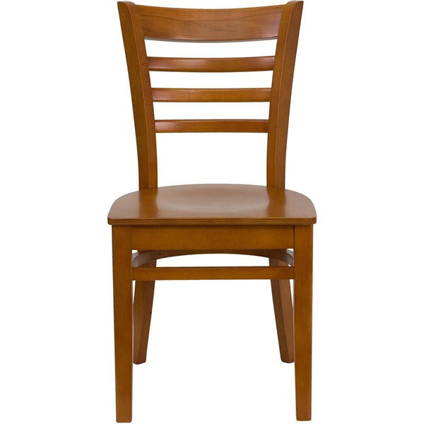 Flash Furniture HERCULES Series Ladder Back Cherry Wood Restaurant Chair - XU-DGW0005LAD-CHY-GG