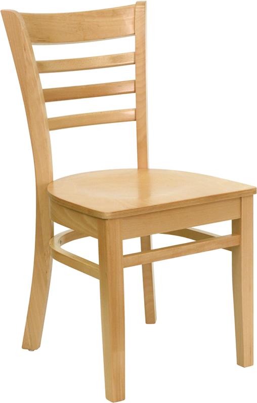 Flash Furniture HERCULES Series Ladder Back Natural Wood Restaurant Chair - XU-DGW0005LAD-NAT-GG