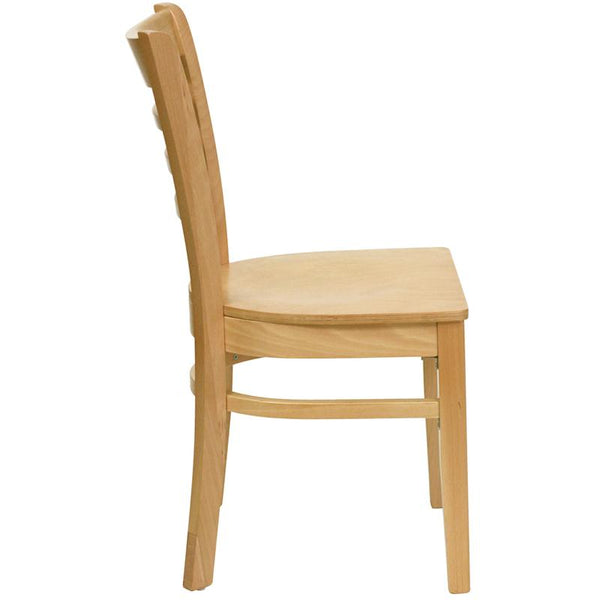 Flash Furniture HERCULES Series Ladder Back Natural Wood Restaurant Chair - XU-DGW0005LAD-NAT-GG