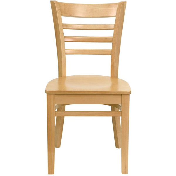 Flash Furniture HERCULES Series Ladder Back Natural Wood Restaurant Chair - XU-DGW0005LAD-NAT-GG