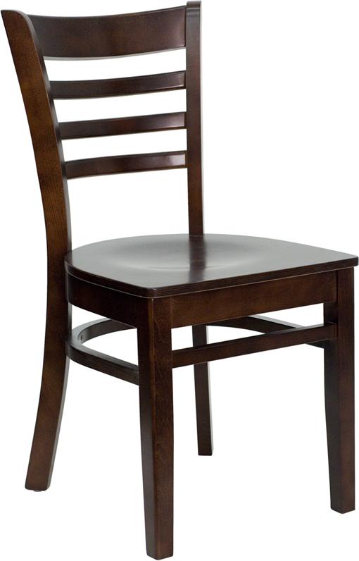 Flash Furniture HERCULES Series Ladder Back Walnut Wood Restaurant Chair - XU-DGW0005LAD-WAL-GG