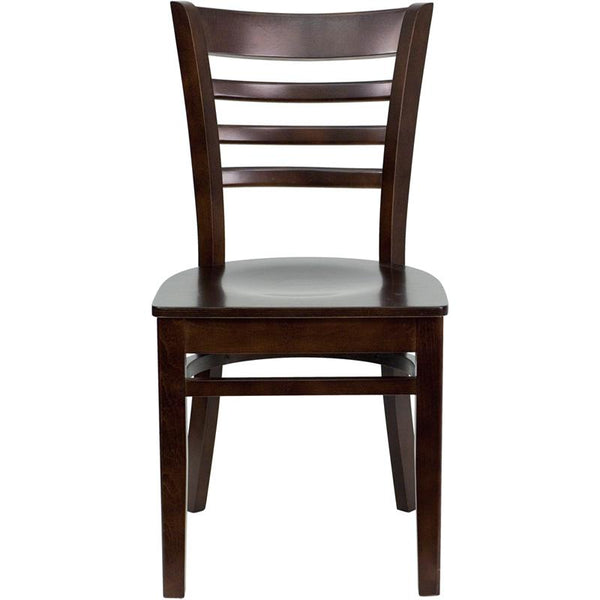 Flash Furniture HERCULES Series Ladder Back Walnut Wood Restaurant Chair - XU-DGW0005LAD-WAL-GG