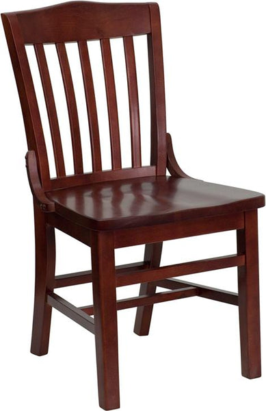 Flash Furniture HERCULES Series School House Back Mahogany Wood Restaurant Chair - XU-DG-W0006-MAH-GG