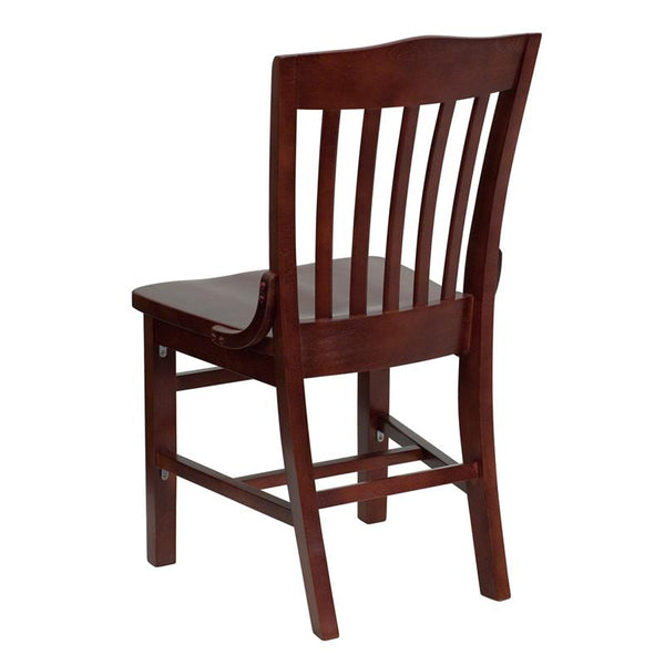 Flash Furniture HERCULES Series School House Back Mahogany Wood Restaurant Chair - XU-DG-W0006-MAH-GG