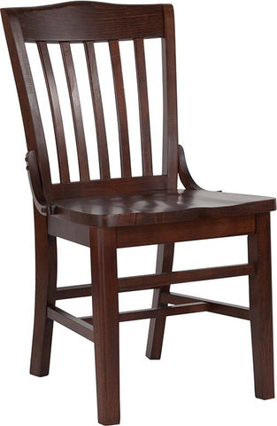 Flash Furniture HERCULES Series School House Back Walnut Wood Restaurant Chair - XU-DG-W0006-WAL-GG