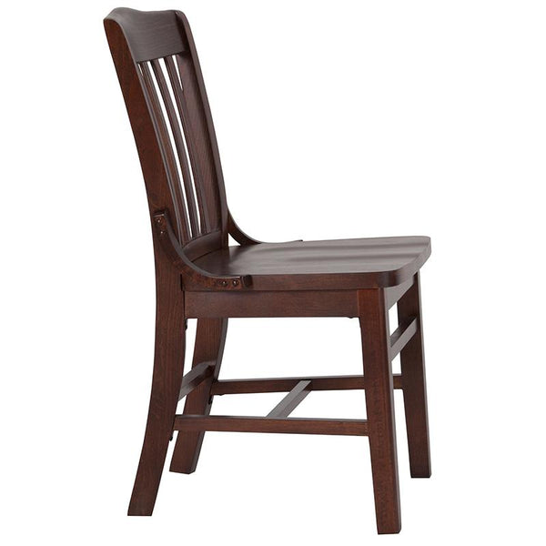 Flash Furniture HERCULES Series School House Back Walnut Wood Restaurant Chair - XU-DG-W0006-WAL-GG