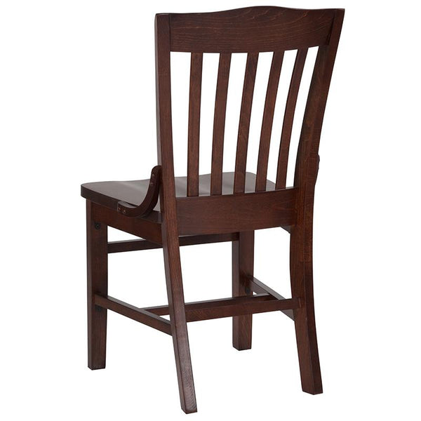 Flash Furniture HERCULES Series School House Back Walnut Wood Restaurant Chair - XU-DG-W0006-WAL-GG