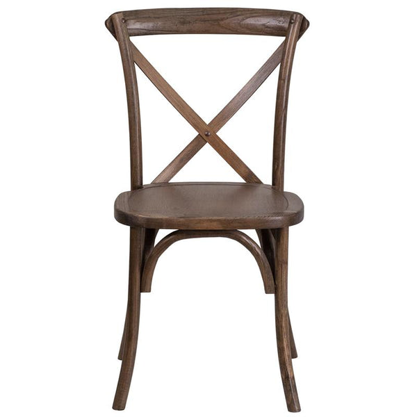 Flash Furniture HERCULES Series Stackable Early American Wood Cross Back Chair - XU-X-EA-GG