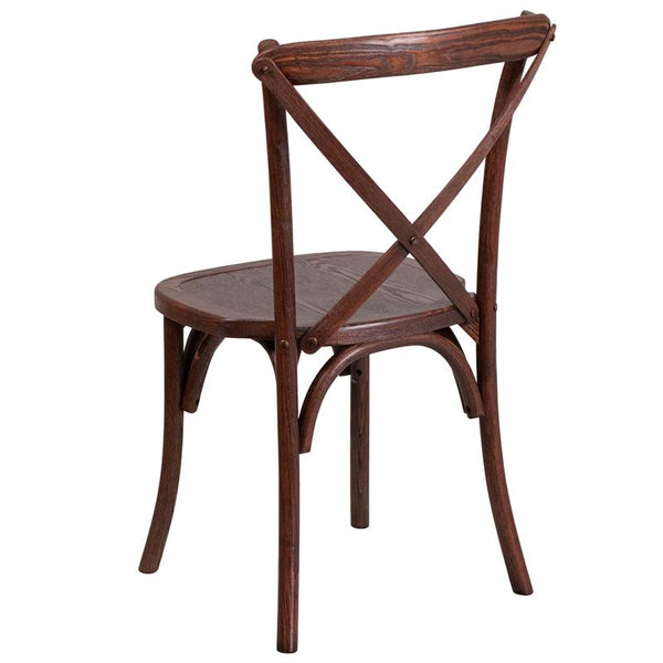 Flash Furniture HERCULES Series Stackable Mahogany Wood Cross Back Chair - XU-X-MAH-GG