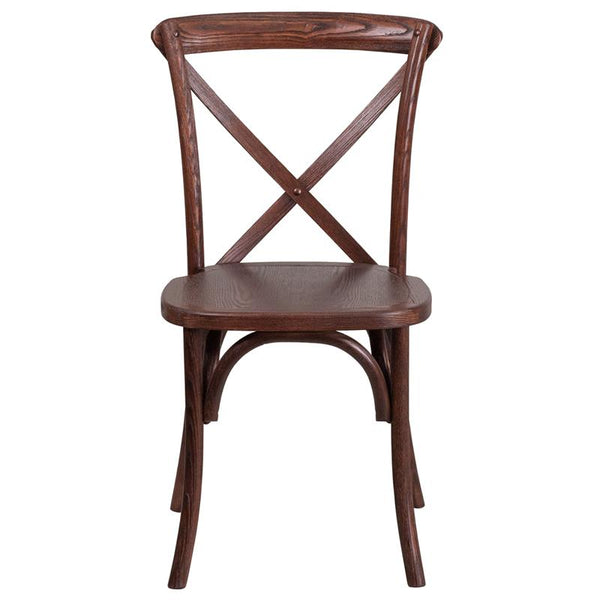 Flash Furniture HERCULES Series Stackable Mahogany Wood Cross Back Chair - XU-X-MAH-GG