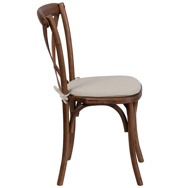 Flash Furniture HERCULES Series Stackable Pecan Wood Cross Back Chair ...
