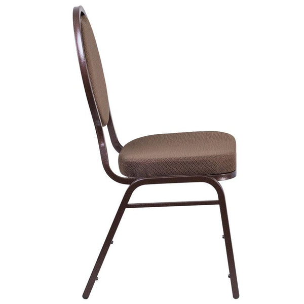 Flash Furniture HERCULES Series Teardrop Back Stacking Banquet Chair in Brown Patterned Fabric - Copper Vein Frame - FD-C04-COPPER-008-T-02-GG