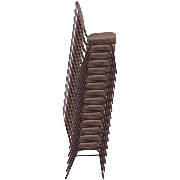 Flash Furniture HERCULES Series Teardrop Back Stacking Banquet Chair in Brown Patterned Fabric - Copper Vein Frame - FD-C04-COPPER-008-T-02-GG