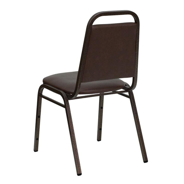 Flash Furniture HERCULES Series Trapezoidal Back Stacking Banquet Chair in Brown Vinyl - Copper Vein Frame - FD-BHF-2-BN-GG