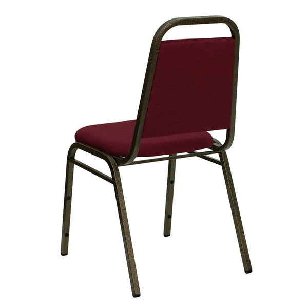 Flash Furniture HERCULES Series Trapezoidal Back Stacking Banquet Chair in Burgundy Fabric - Gold Vein Frame - FD-BHF-2-BY-GG