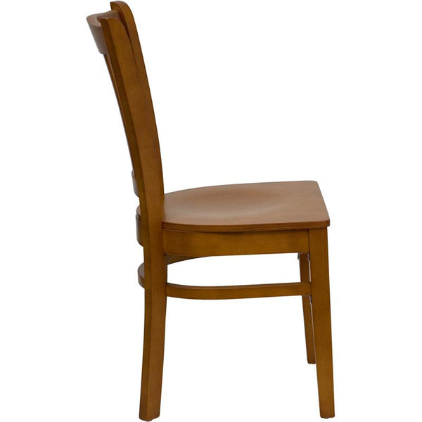 Flash Furniture HERCULES Series Vertical Slat Back Cherry Wood Restaurant Chair - XU-DGW0008VRT-CHY-GG