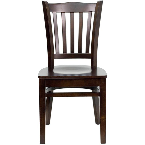 Flash Furniture HERCULES Series Vertical Slat Back Walnut Wood Restaurant Chair - XU-DGW0008VRT-WAL-GG