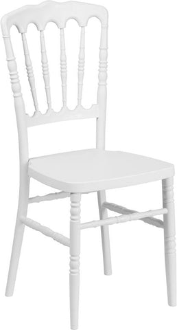 Flash Furniture HERCULES Series White Resin Stacking Napoleon Chair - LE-L-MON-WH-GG