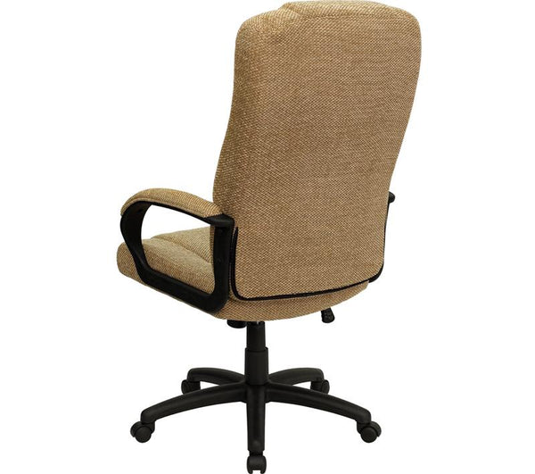 Flash Furniture High Back Beige Fabric Executive Swivel Chair with Arms - BT-9022-BGE-GG