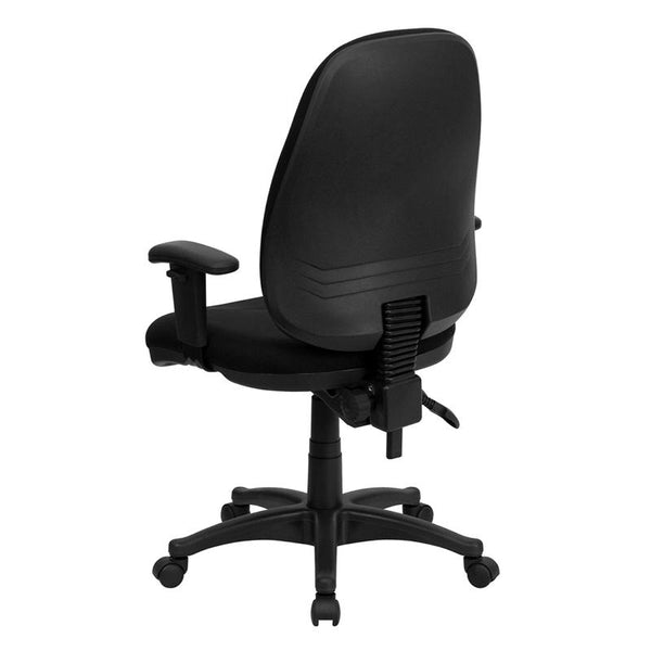 Flash Furniture High Back Black Fabric Executive Swivel Chair with Adjustable Arms - BT-661-BK-GG