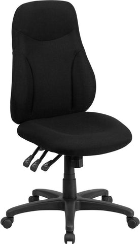 Flash Furniture High Back Black Fabric Multifunction Ergonomic Swivel Task Chair - BT-90297H-GG