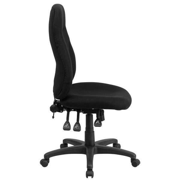 Flash Furniture High Back Black Fabric Multifunction Ergonomic Swivel Task Chair - BT-90297H-GG
