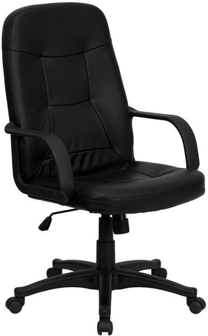 Flash Furniture High Back Black Glove Vinyl Executive Swivel Chair with Arms - H8021-GG