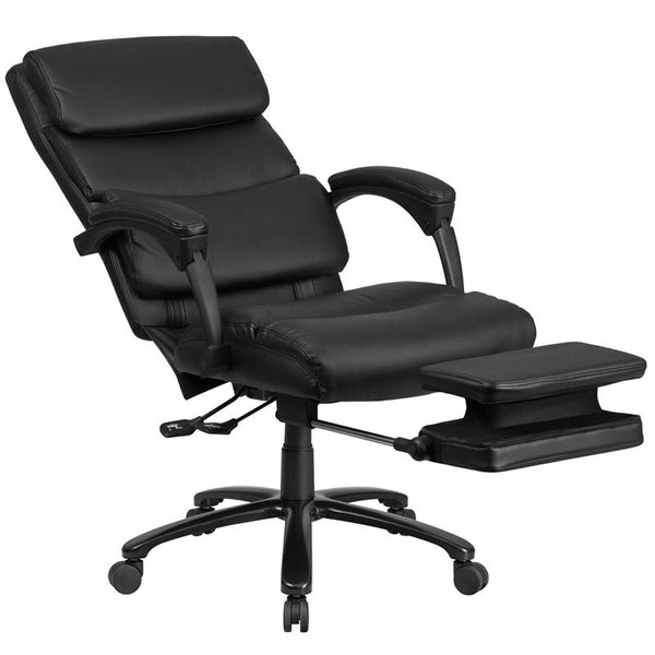 Flash Furniture High Back Black Leather Executive Reclining Swivel Chair with Adjustable Headrest, Comfort Coil Seat Springs and Arms - BT-90519H-GG
