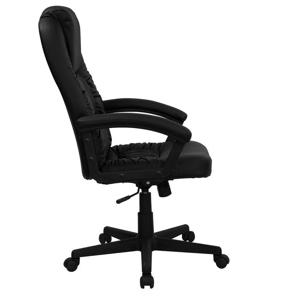 Flash Furniture High Back Black Leather Executive Swivel Chair with Arms - BT-983-BK-GG