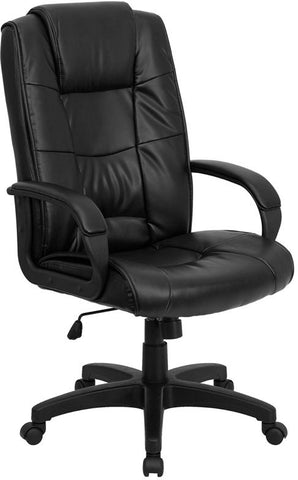 Flash Furniture High Back Black Leather Executive Swivel Chair with Arms - GO-5301B-BK-LEA-GG