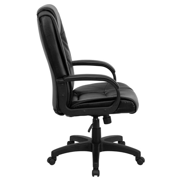 Flash Furniture High Back Black Leather Executive Swivel Chair with Arms - GO-5301B-BK-LEA-GG