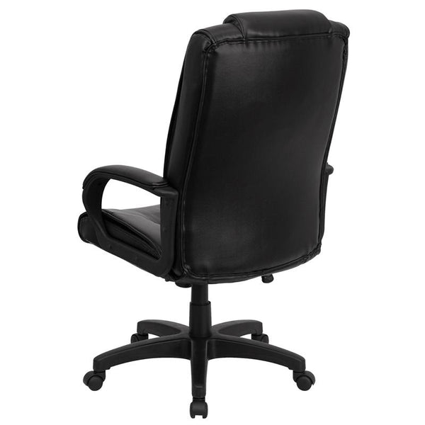 Flash Furniture High Back Black Leather Executive Swivel Chair with Arms - GO-5301B-BK-LEA-GG