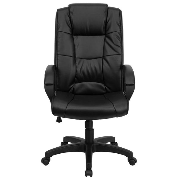 Flash Furniture High Back Black Leather Executive Swivel Chair with Arms - GO-5301B-BK-LEA-GG