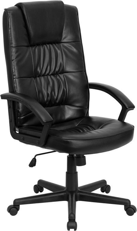 Flash Furniture High Back Black Leather Executive Swivel Chair with Arms - GO-7102-GG