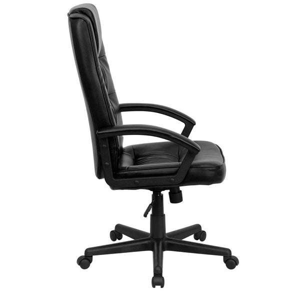 Flash Furniture High Back Black Leather Executive Swivel Chair with Arms - GO-7102-GG