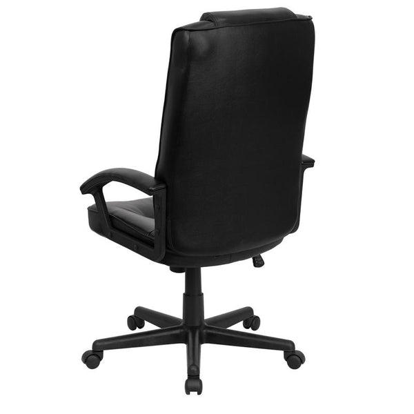 Flash Furniture High Back Black Leather Executive Swivel Chair with Arms - GO-7102-GG