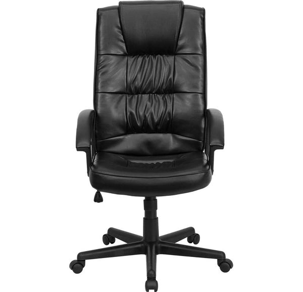 Flash Furniture High Back Black Leather Executive Swivel Chair with Arms - GO-7102-GG