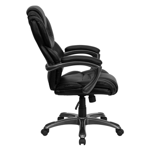 Flash Furniture High Back Black Leather Executive Swivel Chair with Arms - GO-901-BK-GG