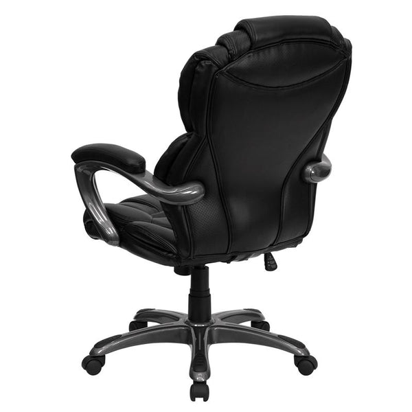 Flash Furniture High Back Black Leather Executive Swivel Chair with Arms - GO-901-BK-GG