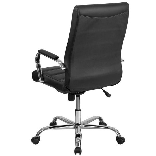 Flash Furniture High Back Black Leather Executive Swivel Chair with Chrome Base and Arms - GO-2286H-BK-GG