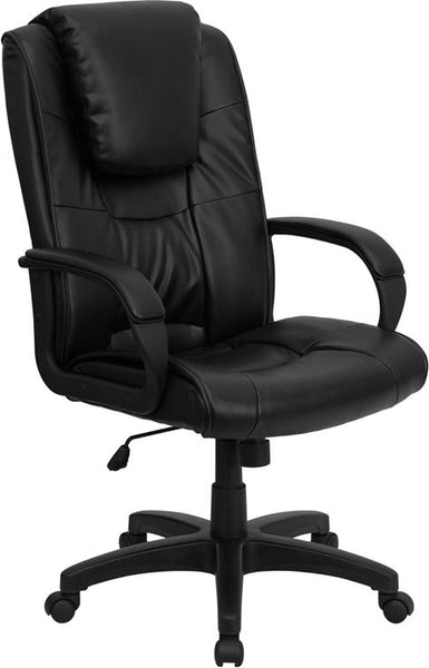 Flash Furniture High Back Black Leather Executive Swivel Chair with Oversized Headrest and Arms - GO-5301BSPEC-CH-BK-LEA-GG