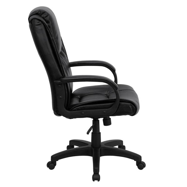 Flash Furniture High Back Black Leather Executive Swivel Chair with Oversized Headrest and Arms - GO-5301BSPEC-CH-BK-LEA-GG