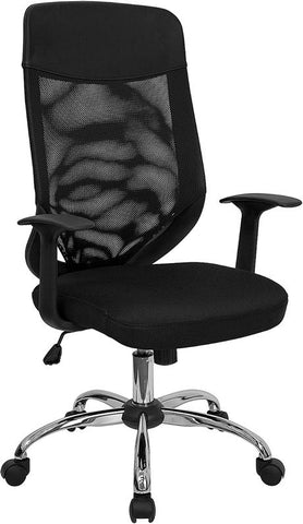 Flash Furniture High Back Black Mesh Executive Swivel Chair with Arms - LF-W952-GG