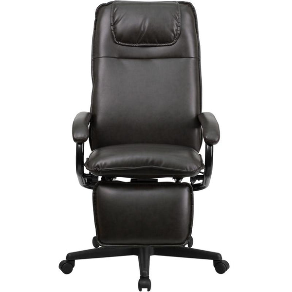 Flash Furniture High Back Brown Leather Executive Reclining Swivel Chair with Arms - BT-70172-BN-GG