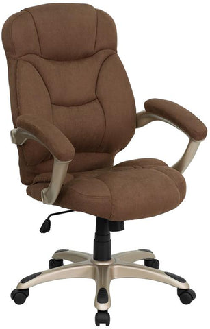 Flash Furniture High Back Brown Microfiber Contemporary Executive Swivel Chair with Arms - GO-725-BN-GG